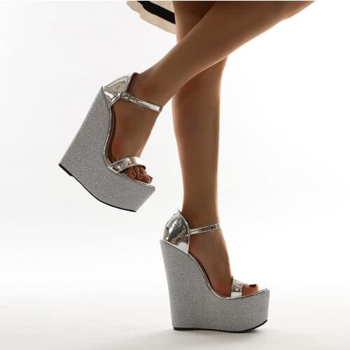 Summer Shoes Woman Platform Sandals Women demonias shoes platform Casual Open Toe Gladiator Women silver Shoes Wedges sandals