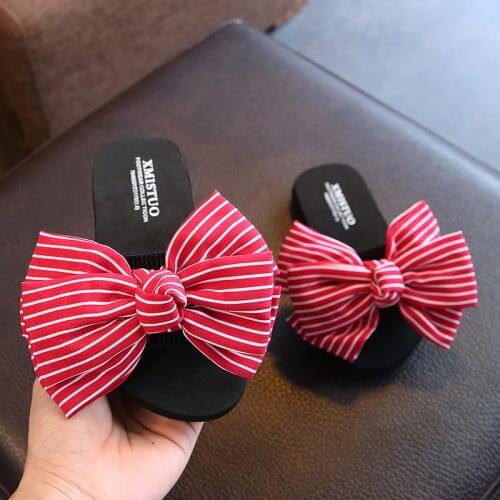 Summer Flip-Flop Semi-high Heeled Single-strap Slipper Butterfly Flower Womens Beach Child Slippers New Non-slip Child Shoes