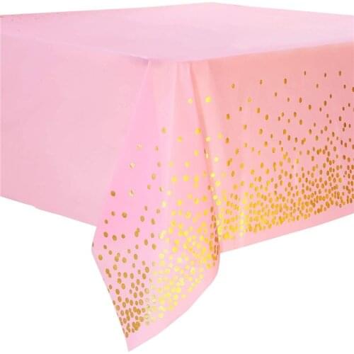 PVC Waterproof Oil-Proof No-Wash Table Cloth With Dots Stars Pattern For Party Dining Rooms Picnic 137cmX274cm