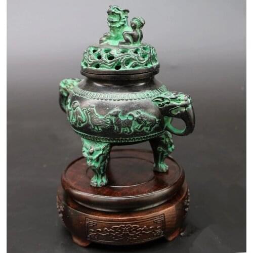 Artículos de bronce para decoración del hogar, incensario de cobre del zodiaco, regalo ahumado