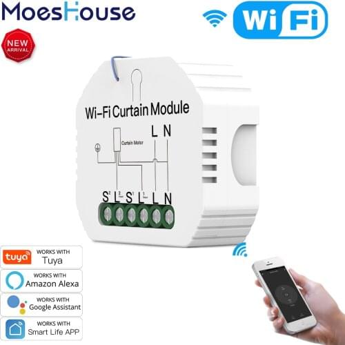 WiFi Smart Roller Shutter Blinds Curtain Switch Module for Motor Smart Life Tuya APP Remote Control Work with Alexa Google Home
