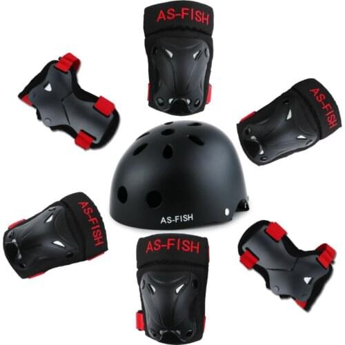 1 Set Children Roller Skating Protective Gear Kids Skateboarding Balance Car Elbows Knee Pads Cycling Helmet Wrist Protection