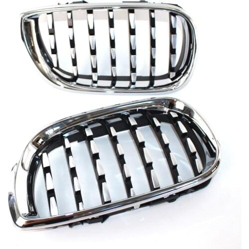 1 Pair Gloss Black / Silver Meteors Kidney Front Grille Auto Racing Grille for BMW 3 Series E46 4 Door 2002-2005 Racing Grills