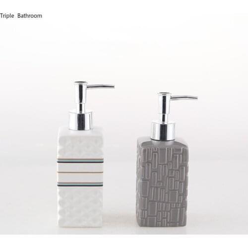 1 pc 300/340ml Soap Bottle Light Luxury Style Ceramics Liquid Lotion Bottles Wristband Dispenser Bathroom Decoration Supplies