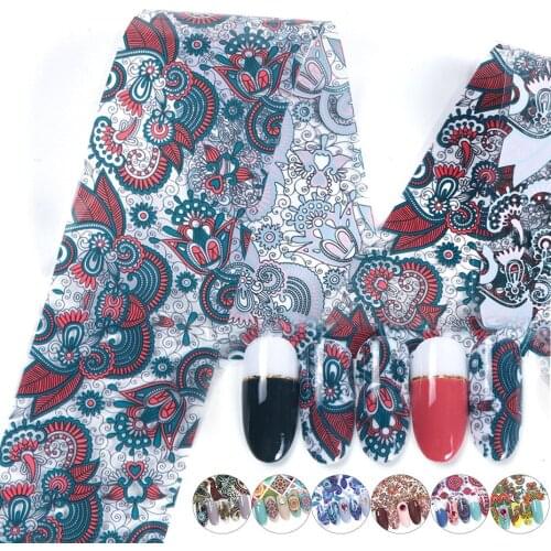 1 pack/10pc Nail Star Sticker Small Floral European Ethnic Design Nail Sticker Oil Painting Retro Decorative Nail Star Sticker