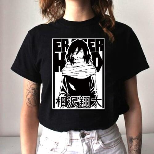 2021 Sleepy Shota Aizawa T-Shirt My Hero Academia Boku No Hero Anime Short Sleeve T-Shirt for Men Women
