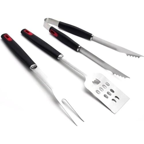 4pcs Stainless Steel Barbecue Grill Tool Set Tong Brush Fork Spatula BBQ Tool Kitchen Picnic Outdoor BBQ Tools Set Dropshipping