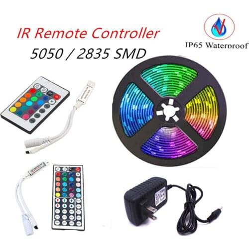 5M 10M 15M 5050 Led Strip DC 12 V RGB Flexible Tape Led Ribbon Led Strip Light With IR Remote For Home kitchen Christmas Party