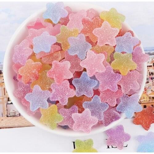 10pcs Imitation Candy Colorful Stars DIY Mobile Phone Cover Earrings Making Accessories Jewelry Findings for Girls Wholesale