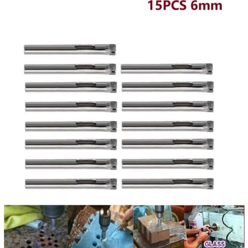 15Pcs 6mm Diamond Cutter Hole Saw Drill Bit Tools Set For Tile Ceramic Glass Hole Saw Bit Home Power Tool Supplies