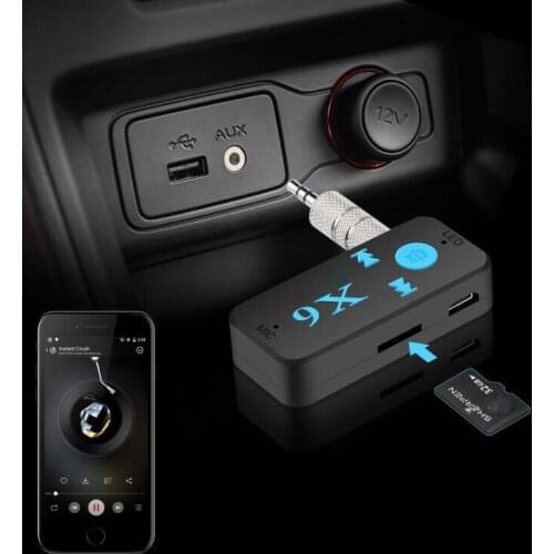 3 in 1 Bluetooth v4.1 Car Kit Bluetooth Receiver 3.5mm Aux TF Card Reader Handsfree Call Stereo Audio Receiver Music Adapter