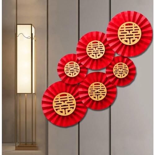 Paper fan flower room decoration new house living room hi word paper arrangement set bedroom wedding room decoration supplies