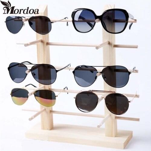 Free Shipping 10-8-6-6-5-4-3-2-1 Pairs Glasses Display Rack Sunglasses Glasses Wood Frame Eyeglasses Display/Show Stand Holder