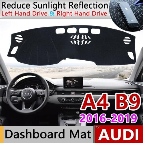 For Audi A4 B9 2016~2019 8W Anti-Slip Anti-UV Mat Dashboard Cover Pad Sun Shade Dashmat Dash Mat Cover Carpet Accessories S-line