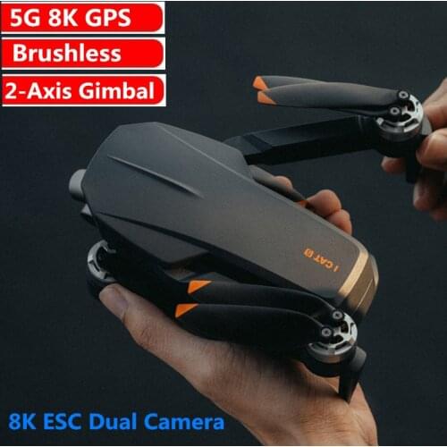 GPS Postion Follow Brushless RC Drone 8K Dual Camera 2-Axis Gimbal Camera 2000M Control 25Mins Flying RC Quadcopter VS ICAT7 PRO