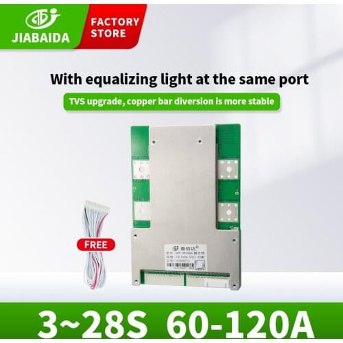 JBD Bms 48V 36V 24V 12V For Lifepo4 Li-Ion Battery Protection Board 3-28S 60A 80A 100A 120A With Same Port