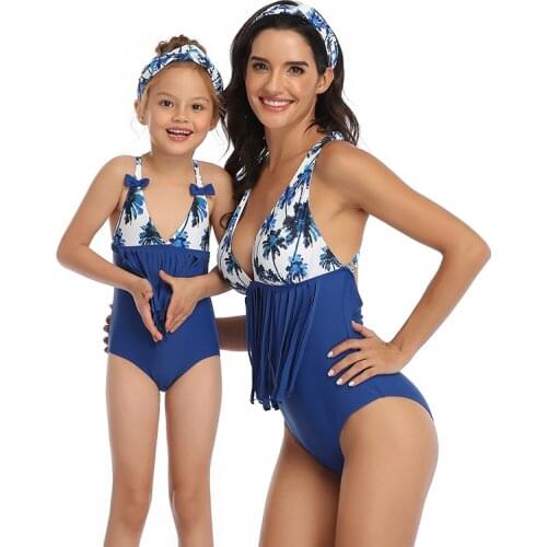 2021 Mommy and me swimwear swimsuit fringed body hot style factory sale X2007
