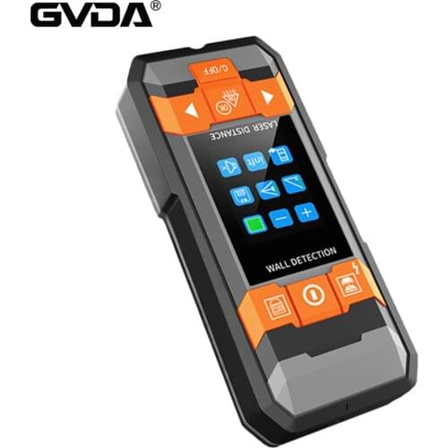 GVDA Metal Detector Laser distance meter Rangefinder Wall Scanner Copper AC Wiring Wood Finder Wires Depth Tracker Tape Measure