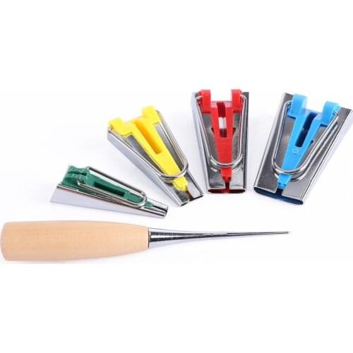 Set of 4 Size Fabric Bias Tape Maker Tool 6mm 12mm 18mm 25mm Sewing Quilting (AA7126)