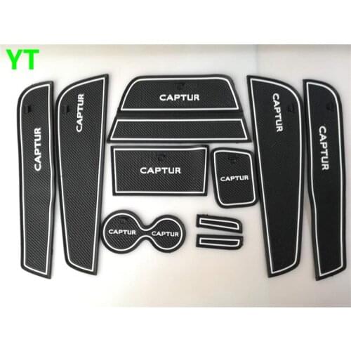 Non-slip Interior cup mat door gate slot pad for renault captur 2016 LH,car accessories