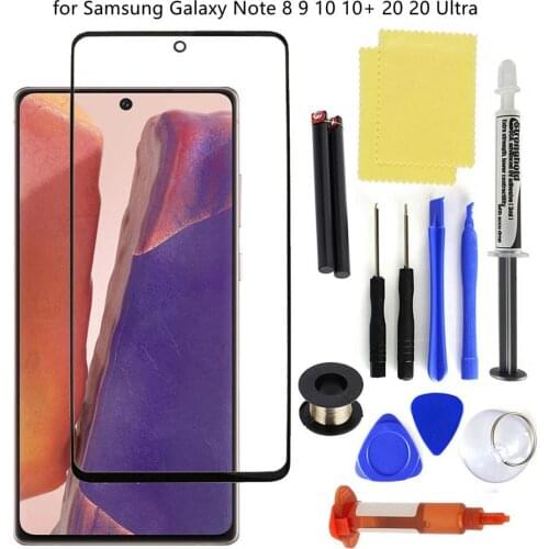Original Kit for Samsung Galaxy Note 8 9 10 10+ 20 20 Ult Outer Front Touch Screen Glass Lens Cover Replacement Repair Tools Kit