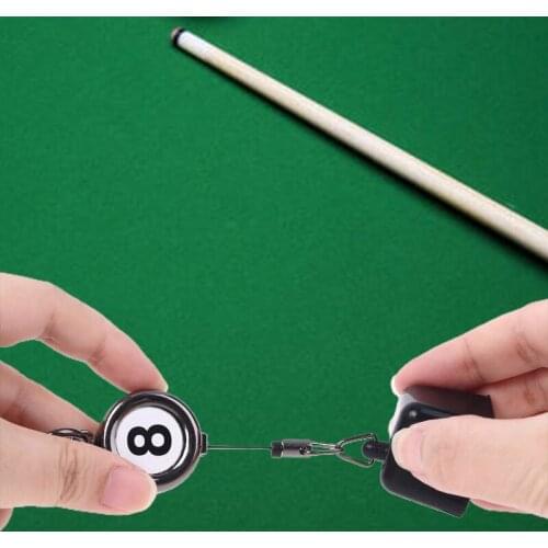 Portable Retractable Billiards Snooker Pool Cue Chalk Holder Drawing Keys Chain X3UA