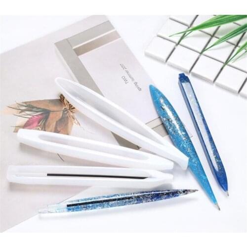 Transparent Handmade Ballpoint Pen Silicone Mold UV Resin Epoxy Pen Holder Resin Casting Mold Penholder DIY Jewelry Making