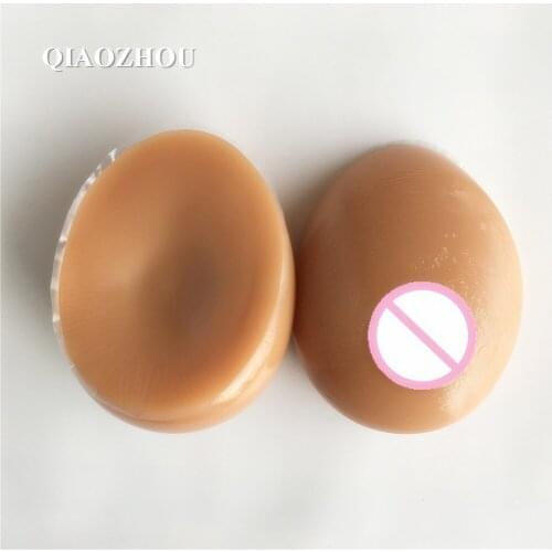 1200g tan skin brown color silicone breast forms d cup prosthesis for small breasts girls women shemale