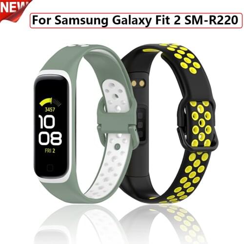 Silicone Sport Watch Band Strap Wristband For Samsung Galaxy Fit2 SM-R220 Smart Bracelet Watchstrap Replacement Accessories