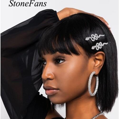 Stonefans Miraculous Rhinestone Snake Hair Clip Barrette for Women Animal Hair Pins Accessories Bobby Pin Jewelry Wholesale