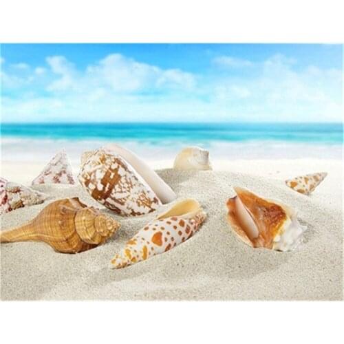 Landscape Seaside Beach DIY 11CT Cross Stitch Embroidery Kits Needlework Craft Set Cotton Thread Printed Dropshipping