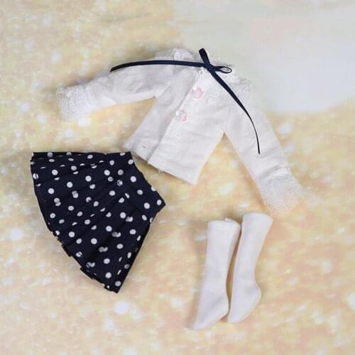 1/6 bjd campus school uniform shirt skirt