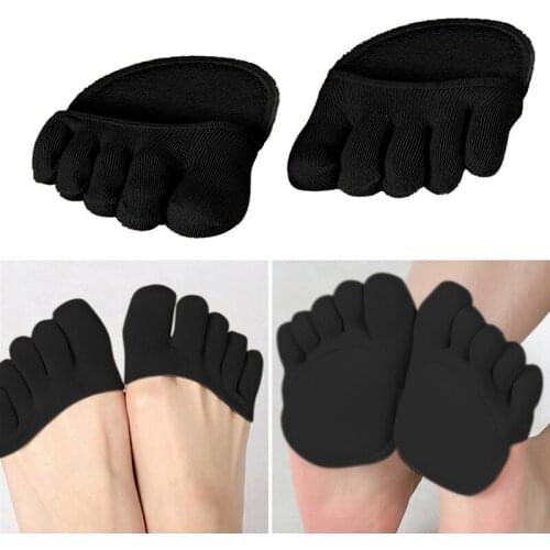 1 Pair Half Insoles Pads Cushion Metatarsal Sore Forefoot Support Toe Socks For Heels Women Anti Slip Foot Care Tool
