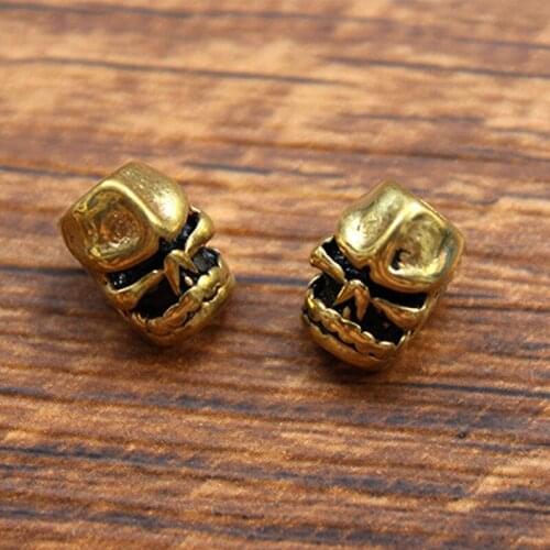 1PC EDC Skull Umbrella pendant Brass Knife Beads Cendant Pendant Rope Copper Fall Rope Outdoors Knife Pendant Brass Accessories