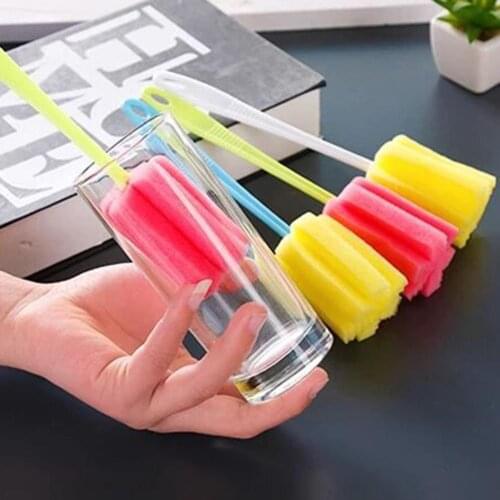 3Pcs Kitchen Wineglass Bottle Coffee Tea Glass Cup Sponge Brush Cleaning Tool Household Tea Kitchen Wash Cup Sponge Brush