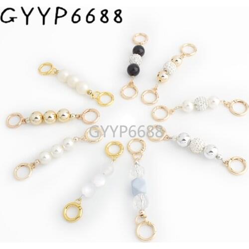 30pcs 9 styles 12.5/13/14/14.5/15 cm length Gold metal connector rings with beads handbag strap connector clasp