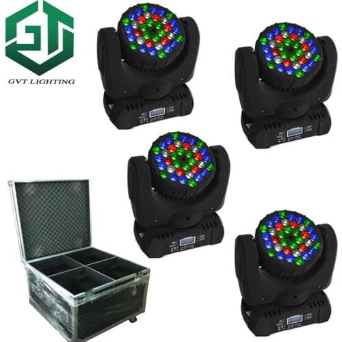 4pcs/lot flight case packing for 36x3w RGBW Mini Led Moving Head Beam Wash Light Dj Disco Club Party LED Stage Effect Lighting