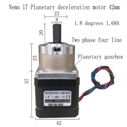 42 planetary deceleration stepper motor 42 planetary decelerator fuselage 40 big torque deceleration ratio 1:5.18