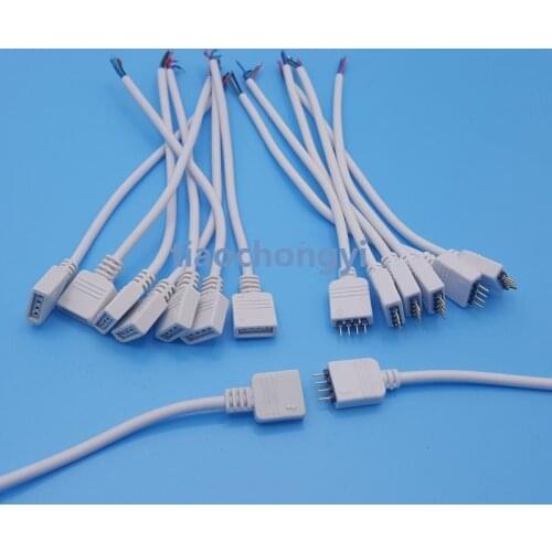 4pin to RGB Male Female connector 15cm wire cable For 5050 RGB LED strip 5Pairs