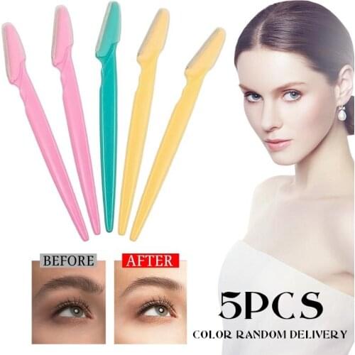 5pcs/Set Eyebrow Razor Trimmer Epilator Facial Eye Brow Shaper Safety Makeup Tool For Women Face Shaver Hair Removal Accessories