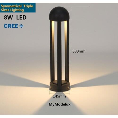8W LED Lawn Lamps outdoor Landscape lighting Waterproof aluminum pillar lights garden bollard light for yard villar street