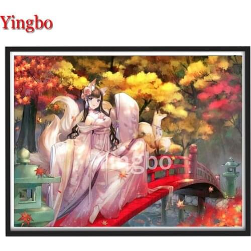Anime Nine Tailed Fox Fairy Diamond Painting Cross Stitch Mosaic Kits 5D DIY Full Square/Round Diamond Embroidery Beadwork