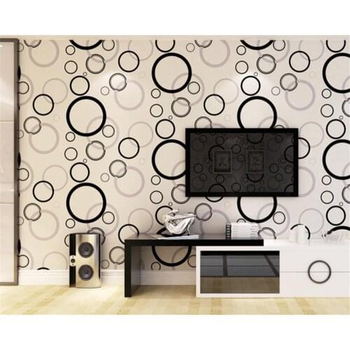 Beibehang Modern Simple 3D Stereo Relief Wallpaper Circle Background Bedroom Living Room TV Background Wall Nonwovens Wallpaper