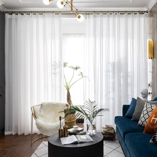 Chicity White voile curtains For Living room Soft elegant sheer curtains for Bedroom Window white tulle curtains for kitchen
