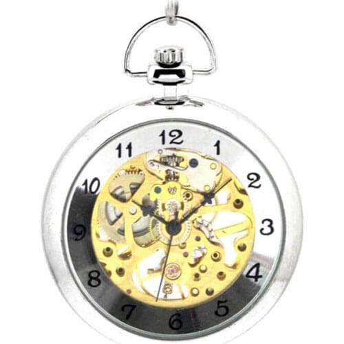 Classic Roman No Cover Two Colors Retro Pocket Watch Mechanical Pocket Watch Male Ladies Student Table