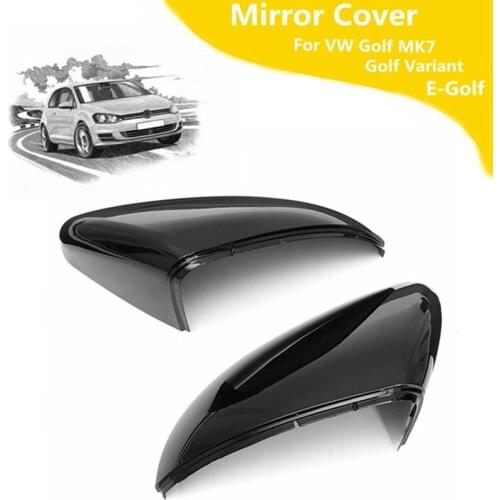 CAR Rearview Mirror Covers Side Wing Rear View Mirror Case Covers Glossy Black For VW GOLF 7 MK7 MK7.5 GTI R GTE GTD 2013-2018