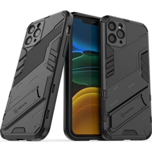 Phone Holder Case For iPhone 11 Case Bumper Hard Anti-knock Armor PC Full Back Cover For iPhone 11 Case For iPhone 11 6.1 inch