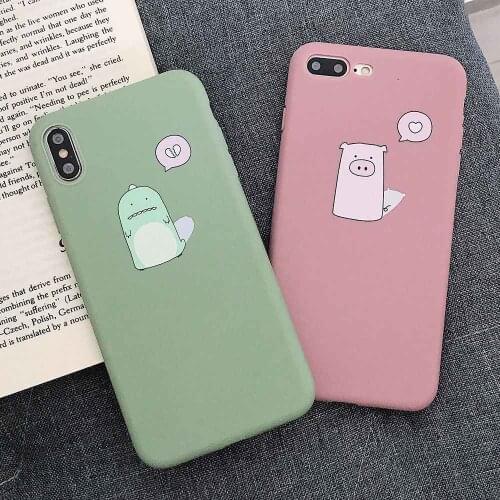 Case For iPhone 8 Plus 7 Plus X XS XR Xs Case Soft TPU Animal Cover For iPhone 6 Plus 6s Plus Anti-knock Plain Glossy Cases