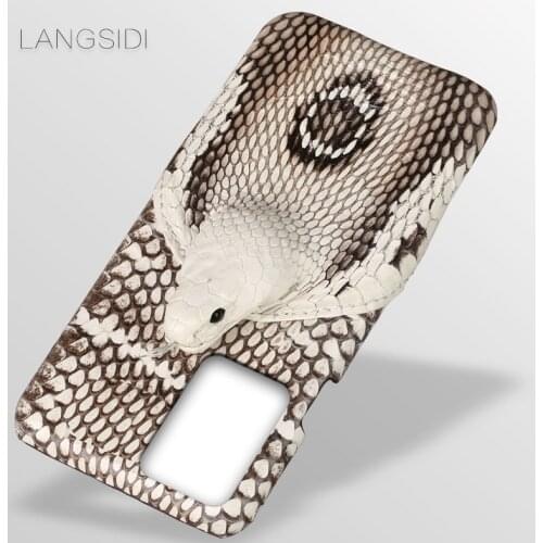 LANGSIDI brand real snake head back cover phone case For Samsung Galaxy A51 A71 s20 ultra s20plus a50 a70 note 10 plus s10 lite