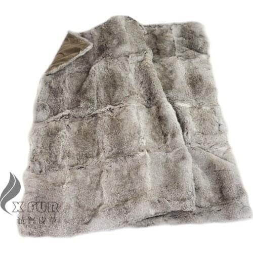 CX-D-08-X 130X150CM Hot Selling Genuine Rabbit Fur Throw Blanket Carpet ~DROP SHIPPING